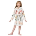 thumbnail image 6 of FORMRS Niños Bathrobe Unisex Hooded Robe Soft Plush Pajamas Sleepwear, Size 4-6T, Gray Cute Flower, 6 of 7
