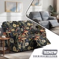 thumbnail image 5 of Jiueut Mushroom Dragonfly Daisy Flower Pattern Recliner Loveseat Slipcover, Polyester Spandex Couch Cover Elastic Reclining Chair Covers Universal Fit for Most Sofa Couch, 5 of 7