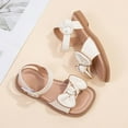 thumbnail image 4 of UngA Toddler Girl Dress Shoes Girls Platform Wedge Open Toe Sandals with Buckle Ankle Strap for Little Kid/Big Kid Princess Shoes(Beige,Size 10.5), 4 of 8