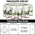 thumbnail image 2 of Merry Christmas Green Flower Wreath Tablecloth Round 60 Inch, Winter White Floral Polyester Circle Table Cloth Wrinkle Stain Resistant Washable Table Cover for Kitchen Room Party Picnic, 2 of 6
