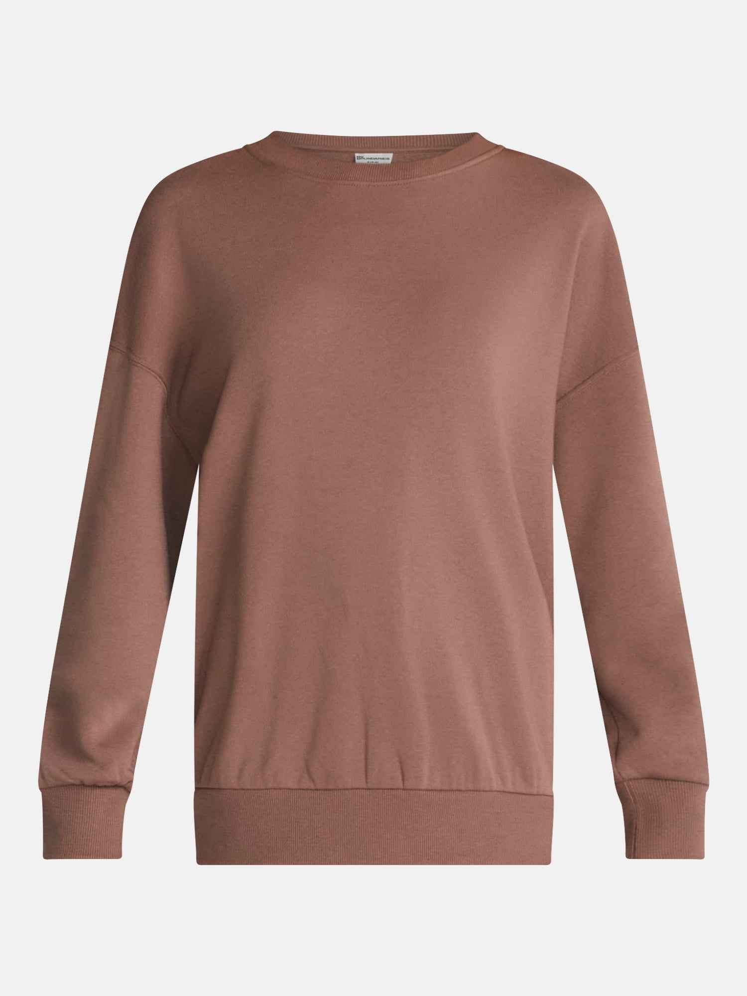 No Boundaries Pullover Crewneck Sleep Top with Long Sleeves, Women's XXS-3X