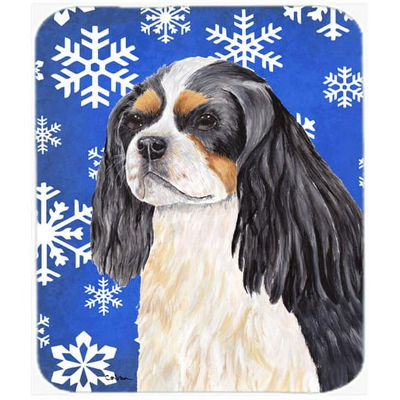 Cavalier Spaniel Winter Snowflakes Holiday Mouse Pad, Hot Pad Or Trivet