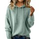 thumbnail image 2 of Suéteres de mezcla de Cachemira for mujer, sudaderas con capucha de lana suave con cuello redondo, jersey de punto acogedor con cordón for Otoño e Invierno 2026, 2 of 3
