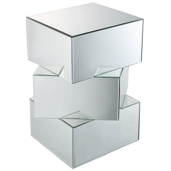 Bowery Hill Modern / Contemporary 20" Square Mirrored End Table