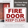 thumbnail image 6 of ADA CENTRAL SIGNS - Fire Door Keep Clear Sign - ADA Compliant Digitally Printed Text Wall Signs - Keep Closed Emergency Safety Fire Protection System for Warehouse, Work Site - Plastic 3.5” x 5”, 6 of 7