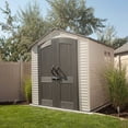 thumbnail image 3 of Lifetime Lockable Polyethylene Outdoor Storage Shed, 7' x 7', Tan & Brown (60042), 3 of 13