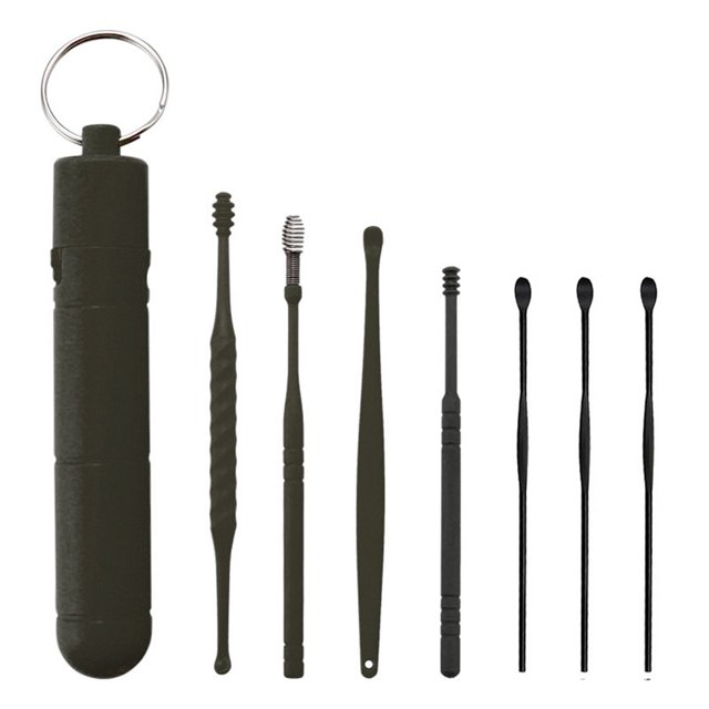 Herramienta Limpiadora De Cera De Oídos De Primavera Kit De Eliminación De Cera De Oídos Herramienta De Limpieza De Oídos Con Caja De Almacenamiento 7 Unids Kearding BA001490-02