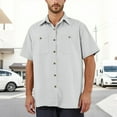 thumbnail image 2 of Dovford Mens Short Sleeve Casual Button Down Shirts Summer Untucked Dress Shirts with Pocket Camp Shirt, 2 of 7