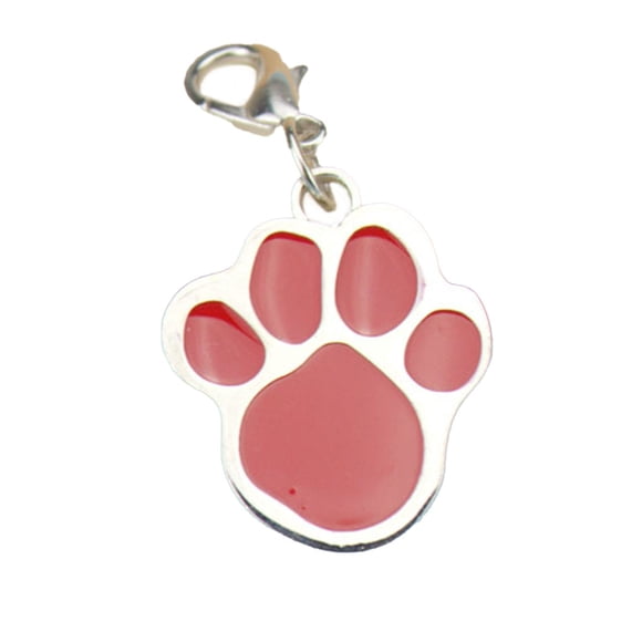 Billuyoard Colgantes Pies de animales Colgante ligero de acero inoxidable Ocho colores Hebilla de metal Accesorio de joyería impermeable DIY Ropa para mascotas Rojo Billuyoard PT004616-03