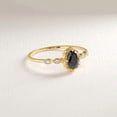 thumbnail image 5 of Jewelerix Antique-Style Oval Black Stone Engagement Ring for Women, 14K Gold Vermeil Band with Diamond Accents, Dainty Promise Ring, 5 of 7
