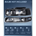 thumbnail image 2 of Nilight Headlight Assembly for 1999 2000 2001 2002 Chevy Silverado Avalanche 1500 1500HD 2500 2500HD 3500 Chevrolet Tahoe Suburban Replacement Headlamp Housing Bumper Lights Set, 2 of 8