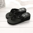thumbnail image 3 of ELABCH Women's Slippers Summer Fashion Sequin Flip Flops with Platform Beach Sandals Black, 3 of 5