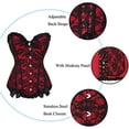 thumbnail image 4 of Top de corsé de encaje para mujer, tallas grandes, corsés y bustiers, lencería floral - Rojo, 4 of 5