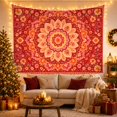 thumbnail image 3 of Floral Mandala with Abundant Garden Blooms, Whimsical Boho for Bohemian Decor Enthusiasts, Vibrant Botanical Wall Art, Housewarming Gift, Tapestry Wall Hanging for Bedroom and Living Room, 3 of 7
