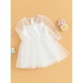 thumbnail image 3 of Bagilaanoe Toddler Baby Girl Party Dress Long Sleeve A-line Princess Dresses 6M 12M 18M 24M 3T 4T Kid Fall Patchwork Tulle Skirt, 3 of 9