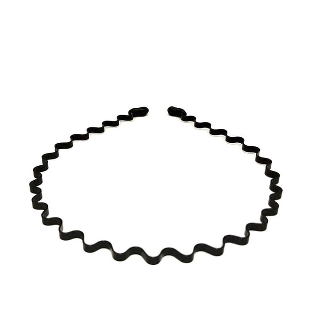 Diademas onduladas de plástico delgadas delgadas antideslizantes flexibles bandas para el cabello accesorios simples para el cabello para mujeres y hombres colores sólidos (negro)