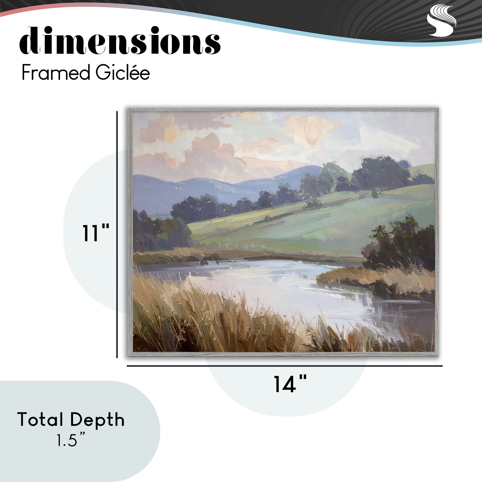 Stupell Industries Subtle Distant Mountains Gray Framed Giclee Art, design by Alonza Saunders