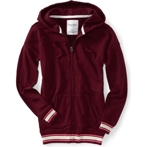 Sudadera con capucha y cremallera completa Aeropostale para mujer color rojo extragrande
