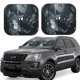 thumbnail image 1 of Balery Forest Black Ghost Warrior Parasol para parabrisas de coche de 2 piezas | Parasol plegable para parabrisas delantero de coche para la mayoría de sedanes-Large, 1 of 6