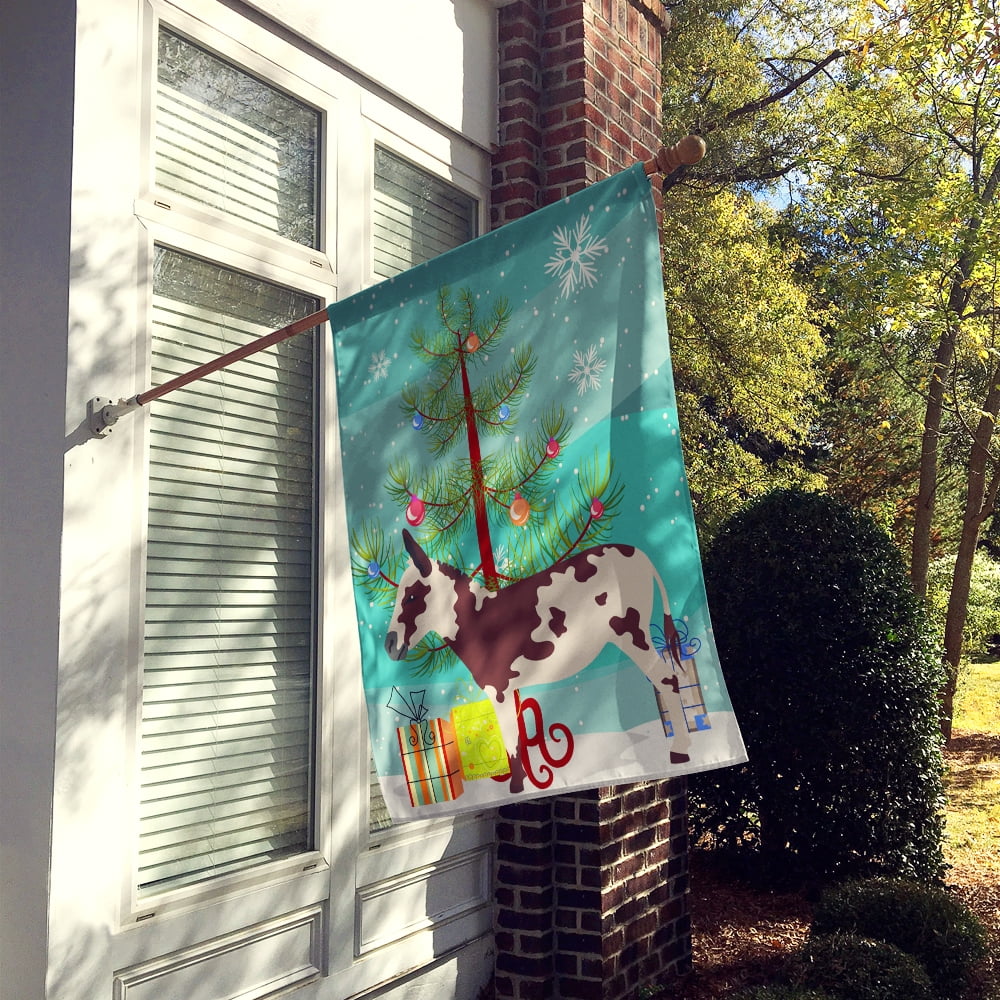 Caroline's Treasures BB9218CHF American Spotted Donkey Christmas Flag Canvas House Size , Large, multicolor