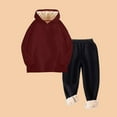 thumbnail image 2 of KAUOD Kids Fleece-Lined Hoodi𝐞s Set 2 Piece Thick Warm Joggers Sweatpants Sweatsuits Boys Girls Winter Padded Tracksuits, 2 of 6