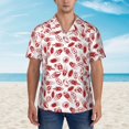 thumbnail image 5 of Uemuo Red Football Printed Regular Fit Short Sleeve Casual Hawaiian Shirt for Men,Aloha shirt,Tropical shirt,Floral print shirt,Vacation Beach shirt-XX-Large, 5 of 9