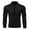 Black, variant on gbyLJF Men's Solid Color Top Two Stand-up Collared Tops for Casual Slim Fit Round Neck Long Sleeve T-shirt with Multiple Buttons