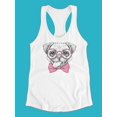 thumbnail image 3 of Pug With Glasses And Bow Tie Tank Women -Image by Shutterstock, Female XX-Large, 3 of 4