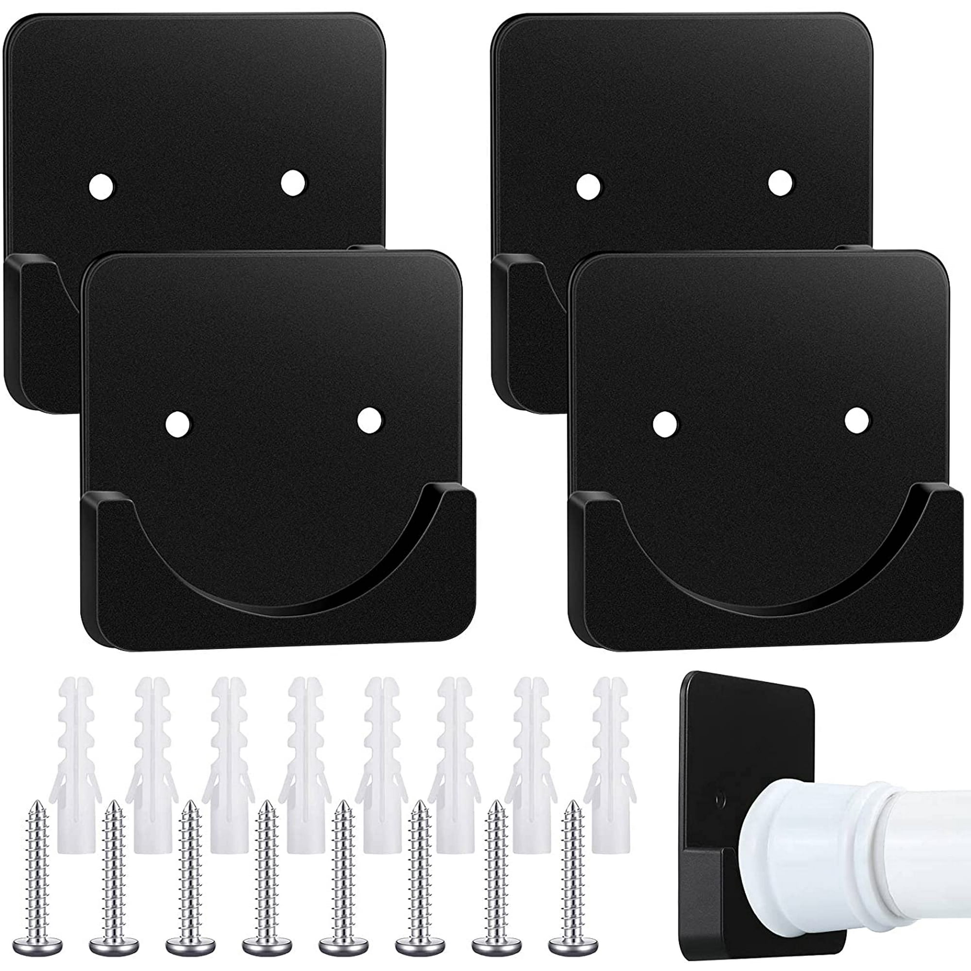 4 Pieces Adhesive Shower Curtain Rod Tension Holder Retainer With 8 S