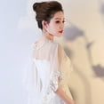 thumbnail image 6 of Bride Shawl Wedding Veil Elegant Embroidery Flower Shawl Bridal Shoulder Wrap, 6 of 10