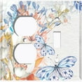 thumbnail image 4 of Metal Light Switch Plate Cover Mystical Floral Butterfly Garden Sketch FLW119, 4 of 13