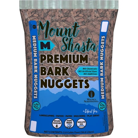 NuLife WMS03212 2 Cubic Feet Medium Mount Shasta Premium Bark (Best Bark Mulch For Dogs)
