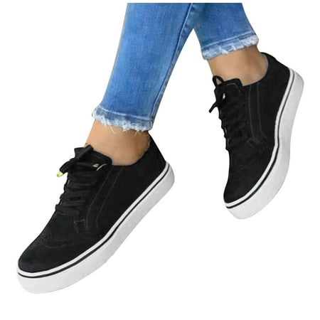 Oyedens Oxfords Fashion Sneakers for Women Vintage Casual Platform Low Top Canvas Walking Shoes