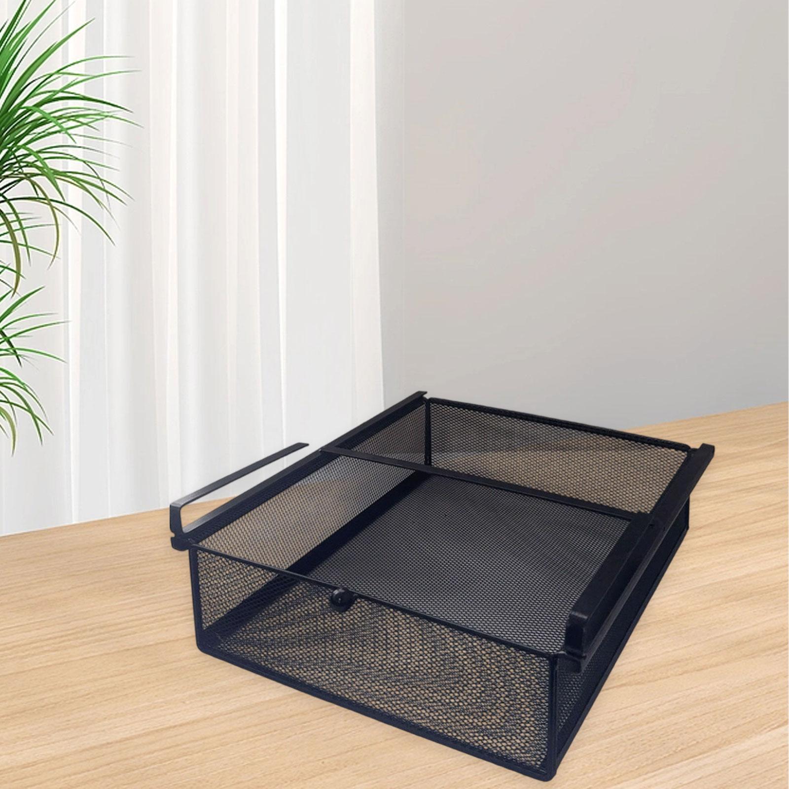 Kuntesetty Hanging Pullout Drawer Basket Slide in Basket Organizer for Home Pantry Dorm black Widen