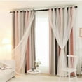 thumbnail image 3 of Braveheart Hollow Star Design Double Layer Window Curtain Gauze Light Transmitting Curtain Light Blocking Drape 1x2m Rod Type, 3 of 5
