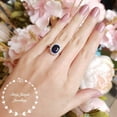 thumbnail image 2 of Sapphire Classic Halo Ring, 3 Carats 8*10 Oval Sapphire,Princess Diana Engagement Ring,September Birthstone, 2 of 4