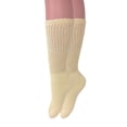 thumbnail image 2 of Long Cotton Cushion Crew Socks 3 Pairs Ecru Casual Socks Size 9-11, 2 of 4