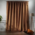 thumbnail image 2 of 3S Brother's Solid Luxury Matte Velvet Soft Curtains Set of 2 Panels Hanging Back Tap & Rod Pocket Home Décor Bedroom Kitchen Office Windows Room Darkering ( Safety Orange-52"x120"), 2 of 6