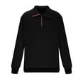 thumbnail image 3 of KeShDi Flannel Shirt for Men Stand-Up Collar Loose Zip-Up Long Sleeve Stand-Up Collar Top/Shirt Black 3X, 3 of 5