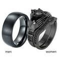 thumbnail image 1 of ringheart Black Claddagh Ring Matching Rings His and Her Rings Couple Rings Cz Wedding Ring Sets for Him and Her Men and Women Ring, 1 of 7