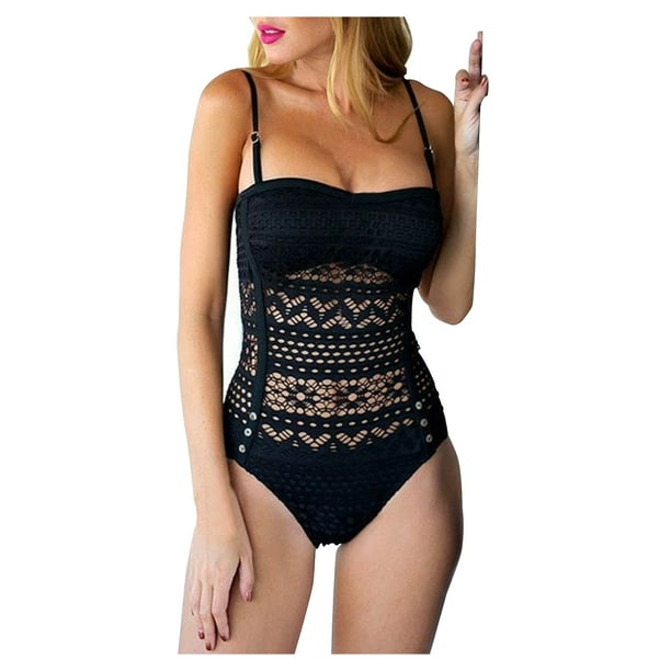 One PieceSexy Lace Mesh Swimsuits Tummy Control Slimming Swimwear
