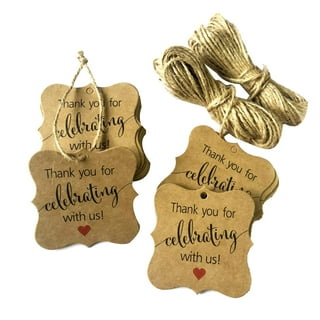 Paper Gift Tags with Jute String for Baby Showers and Birthday