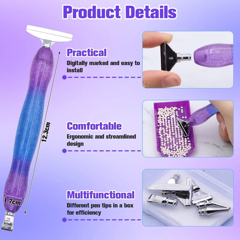ZYNERY Diamond Painting Tool Kit, 18-Piece, Purple photo 2