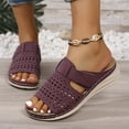 thumbnail image 5 of Viluyesy Women's Wedge Sandals, Soft Sole Slip-On Open Toe Summer Casual Breathable Comfortable Shoes Purple, 5 of 6