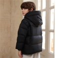 thumbnail image 5 of Kids Thickened Hooded Puffer Jacket, Boys & Girls Warm Winter Coat with Thermal Insulation, Casual Outdoor Snowwear for Extreme Cold Weather Protection Black, 5 of 8
