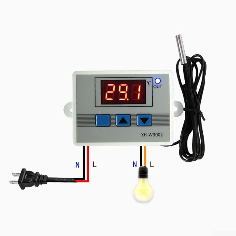 12V/24V/220V Digital LED Temperature Controller Thermostat Control Switch Probe 