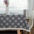 thumbnail image 1 of Cotton and Linen Tablecloth Tablecloth Blue and White Porcelain Graffiti Green Leaf Triangle Geometric Square Tablecloth, 1 of 6