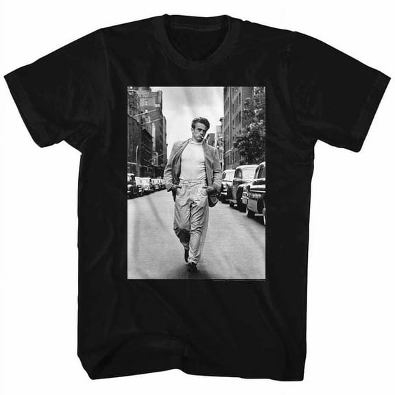 James Dean Street Black Adult T-Shirt
