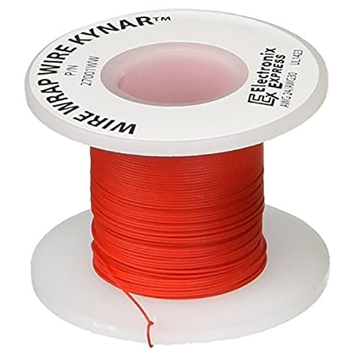 Wire Wrap Solid Kynar Wire 30 Gauge (Red, 100 feet)