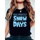 thumbnail image 1 of Camiseta de algodón para mujer con estampado "Días de nieve", manga corta, cuello redondo, punto de verano, camisetas informales, 1 of 6